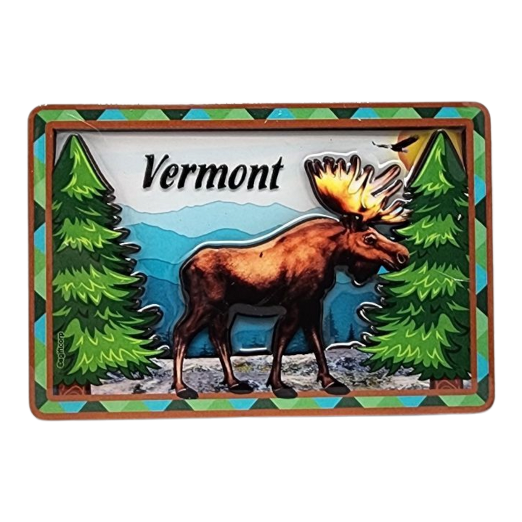 Glossy Layered Magnet - Vermont Moose