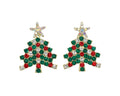 Twinkling Festive Trees With Crystals Earrings