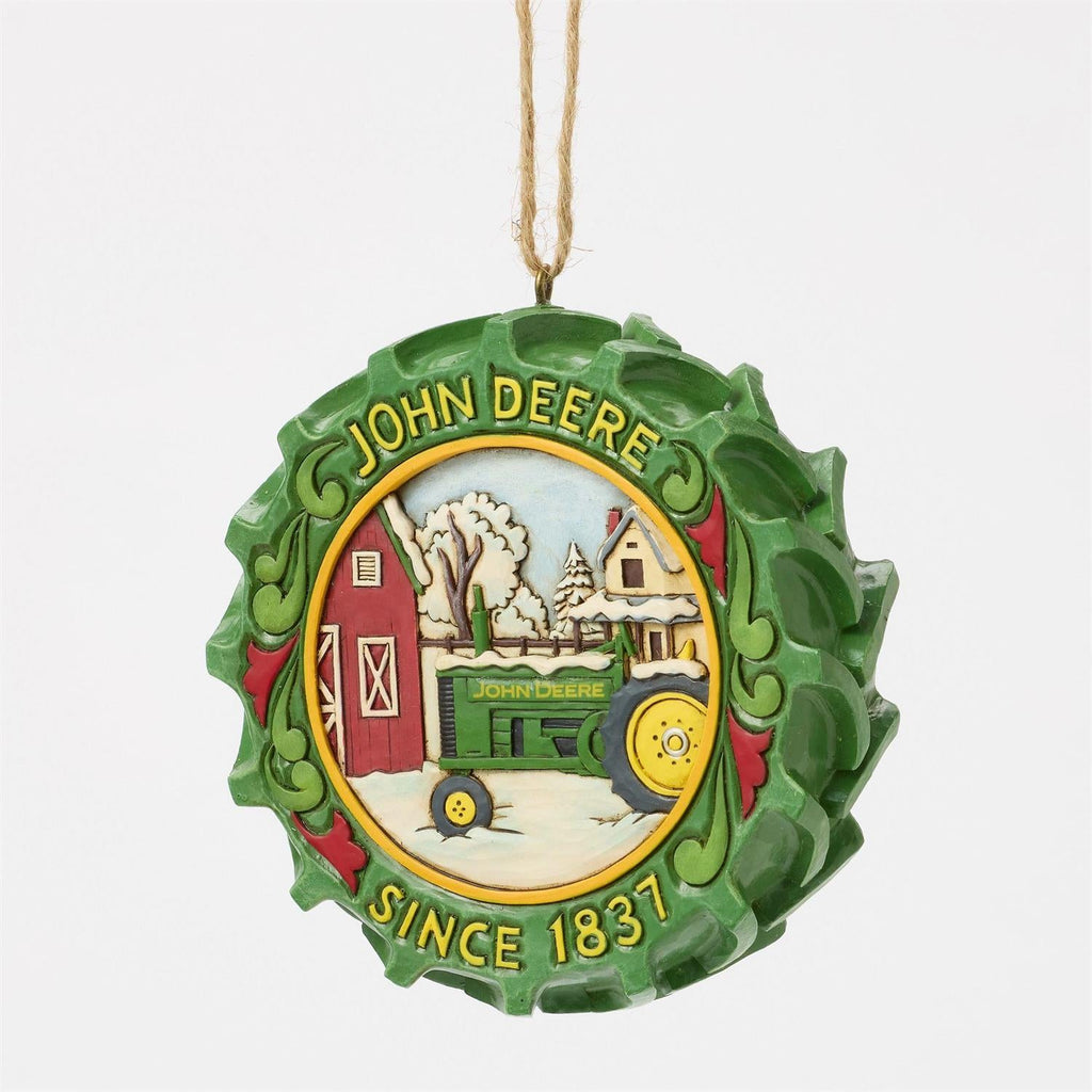 Tractor Tire with Scene Ornament