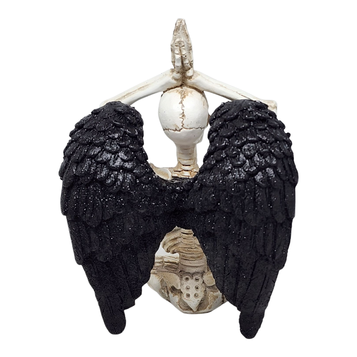 Yoga Skeleton Figurine - Urdhva Hastasana in Sukhasana Pose