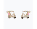 Crystal Golf Cart Earrings – Gold-Tone