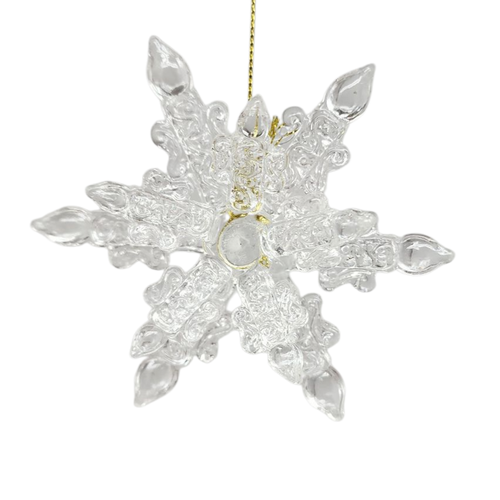 Spunglass Ornament - Clear Snowflake