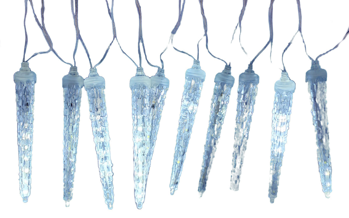 Shooting Star Icicle Lights - Cool White