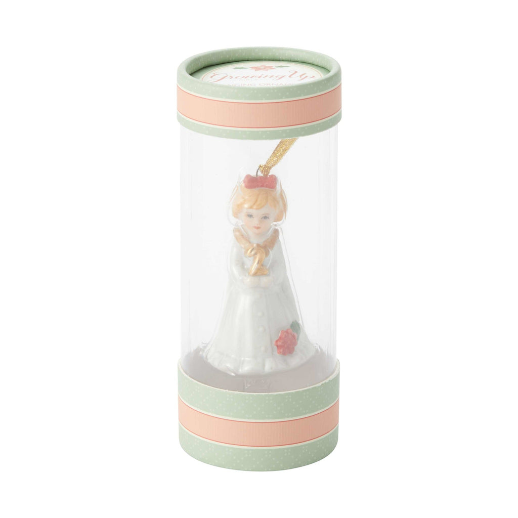 Growing Up Girl Ornament - Brunette Age 2