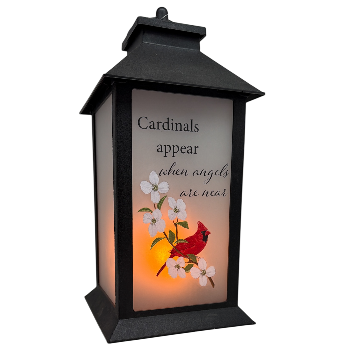 Cardinals Appear Lantern with LED Candle