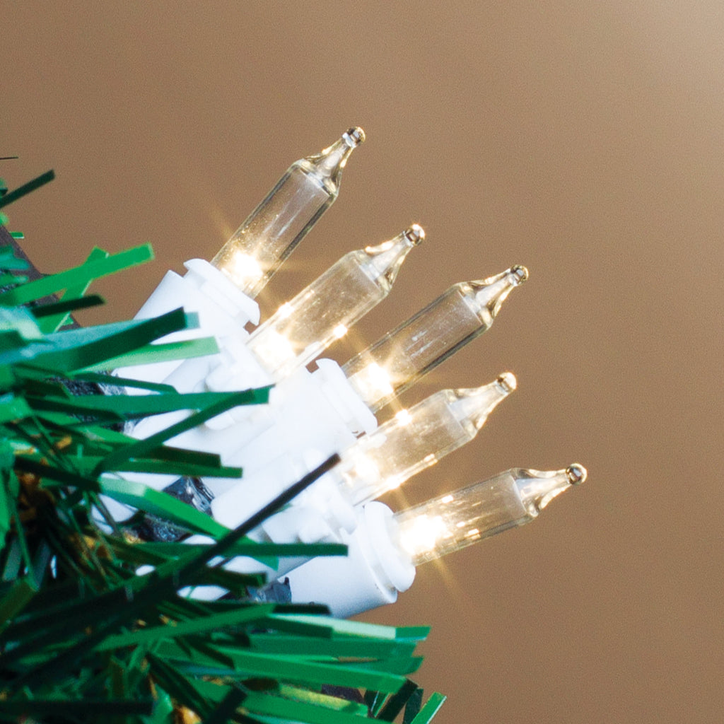 Warm White LED - White Wire - 60 Lights