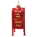 Letters For Santa Mailbox Glass Christmas Ornament