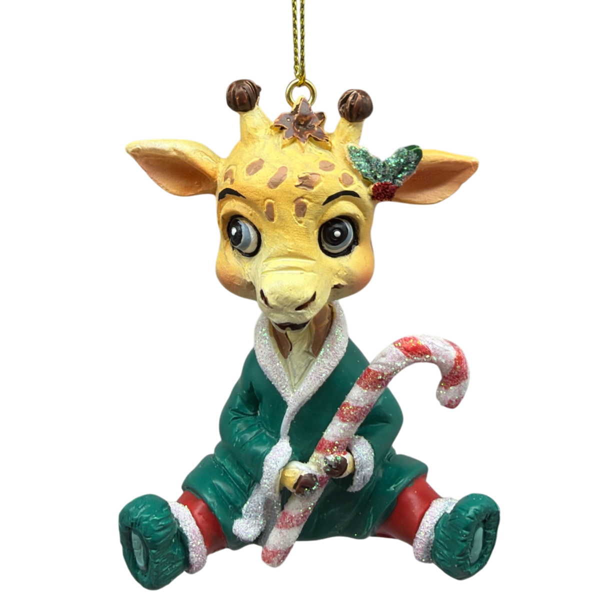 Festive Jungle Giraffe Pajama Ornament
