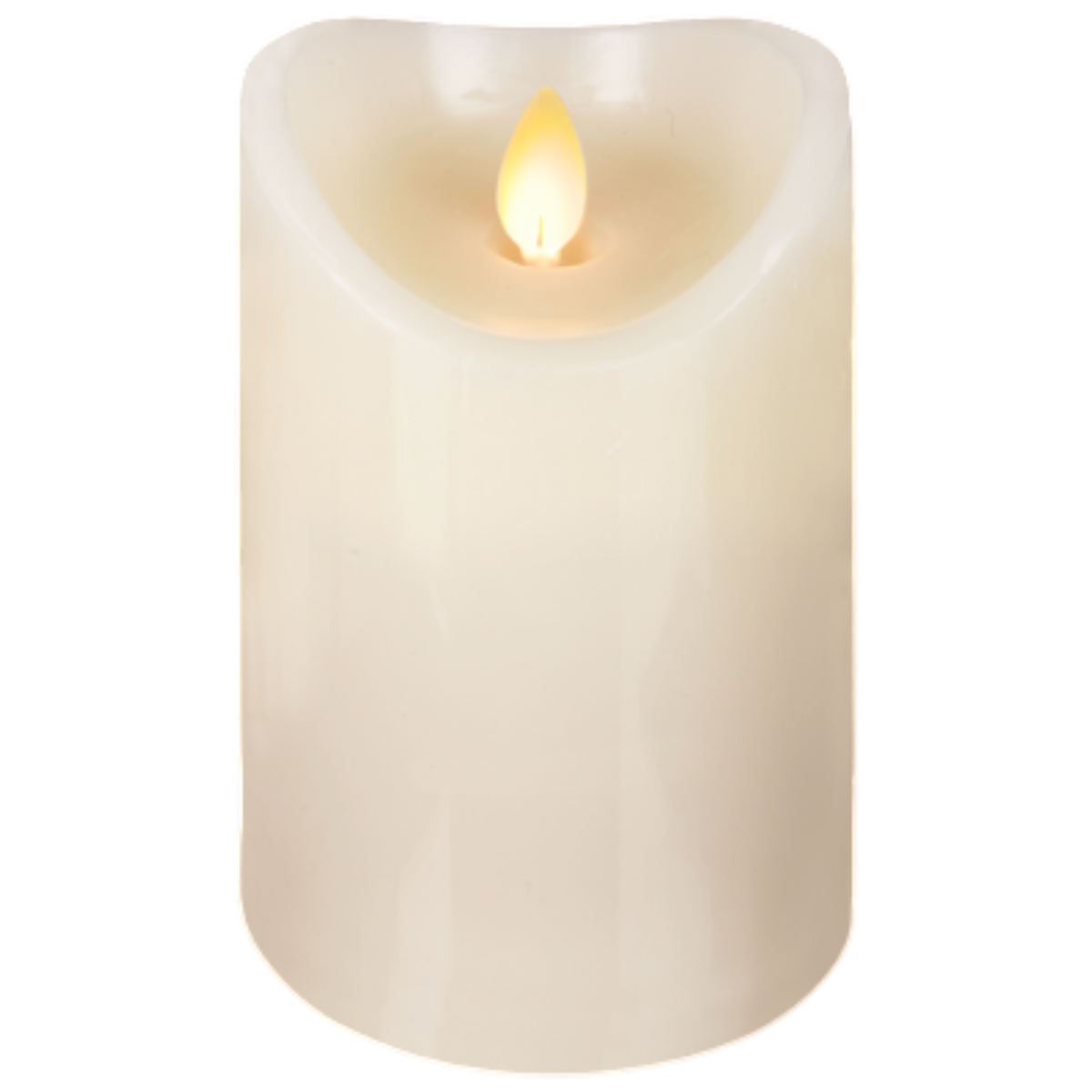 Wax LED Pillar Candle with Moving Flame - 3x5 - Ivory
