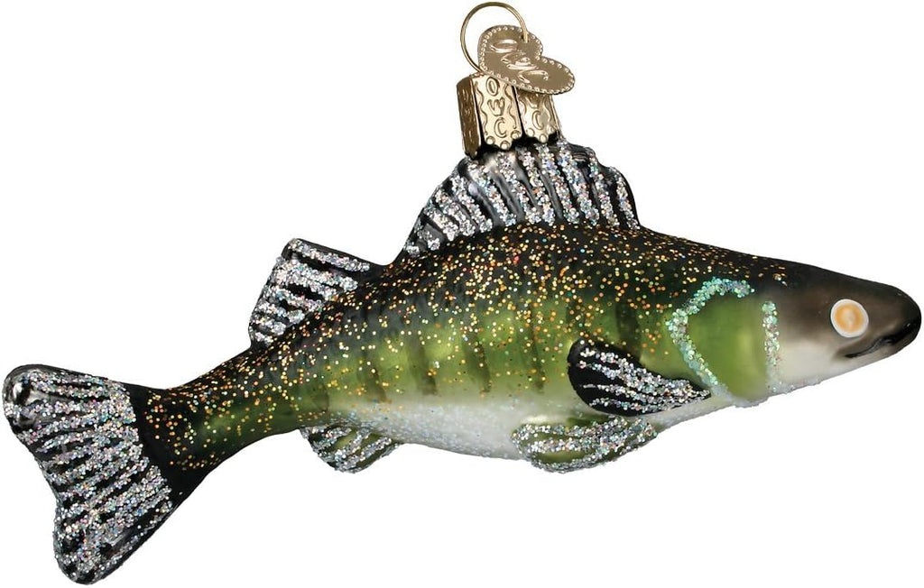 Walleye Fish Glass Ornament