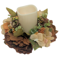 9-Inch Autumn Candle Ring with LED Pillar Candle