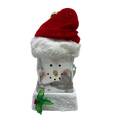 Lighted Snowman Cube with Santa Hat Ornament