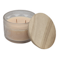 Glass Mug Candle with Wooden Lid - Baked Apple