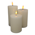 FlameWick Ivory Wax Pillar Candle Set