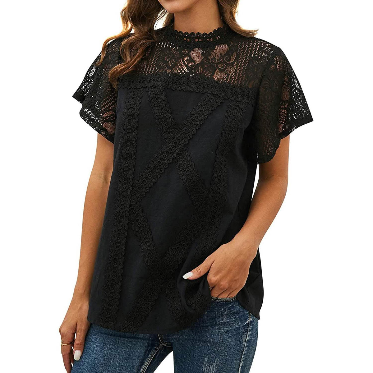 Women's Cute Lace Shirt Top T-Shirt