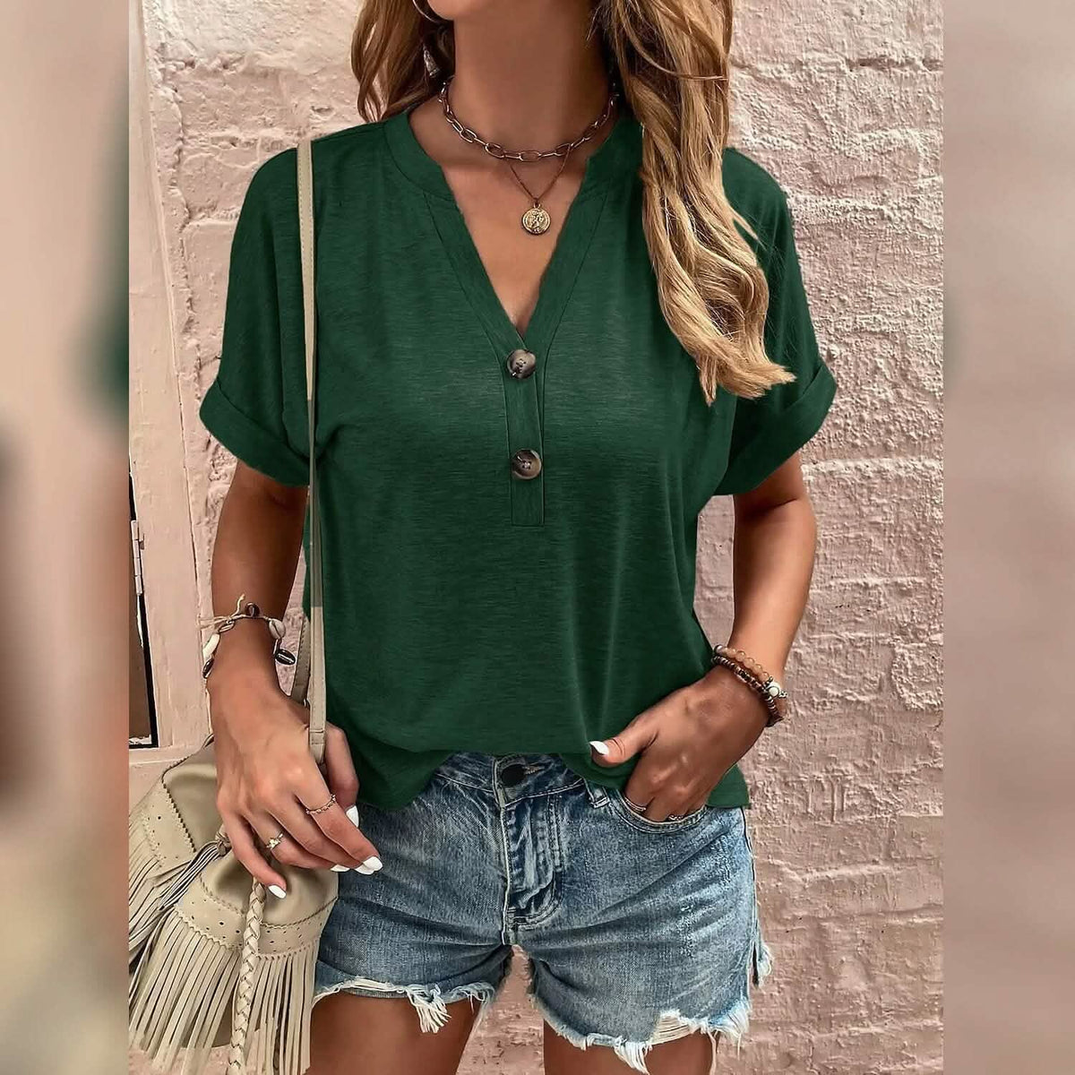 Women's T shirt V Neck