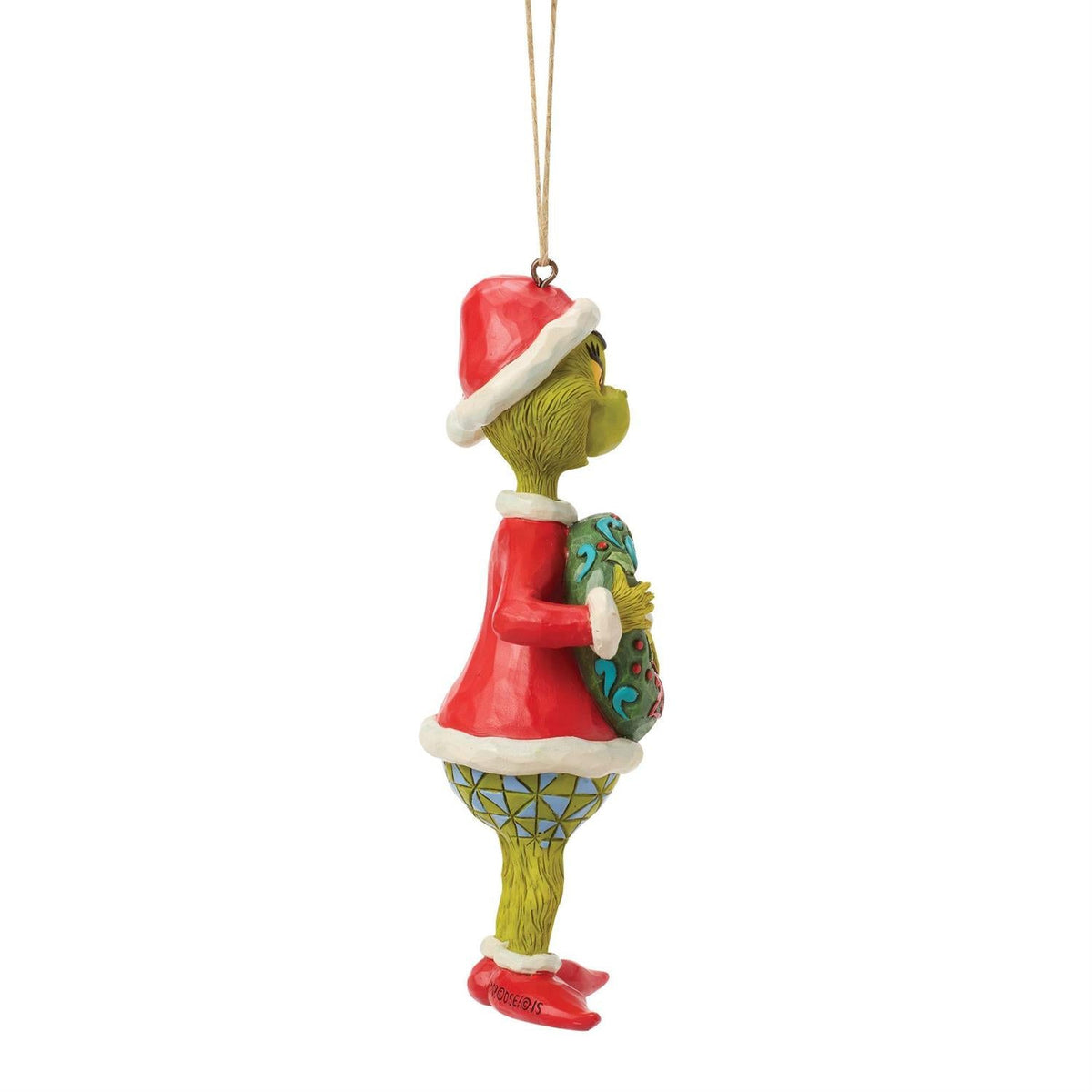 Grinch with Dated 2026 Wreath Ornament