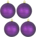 4" (100mm) Commercial Shatterproof Ball Ornament - Diva Purple - 4 Pack