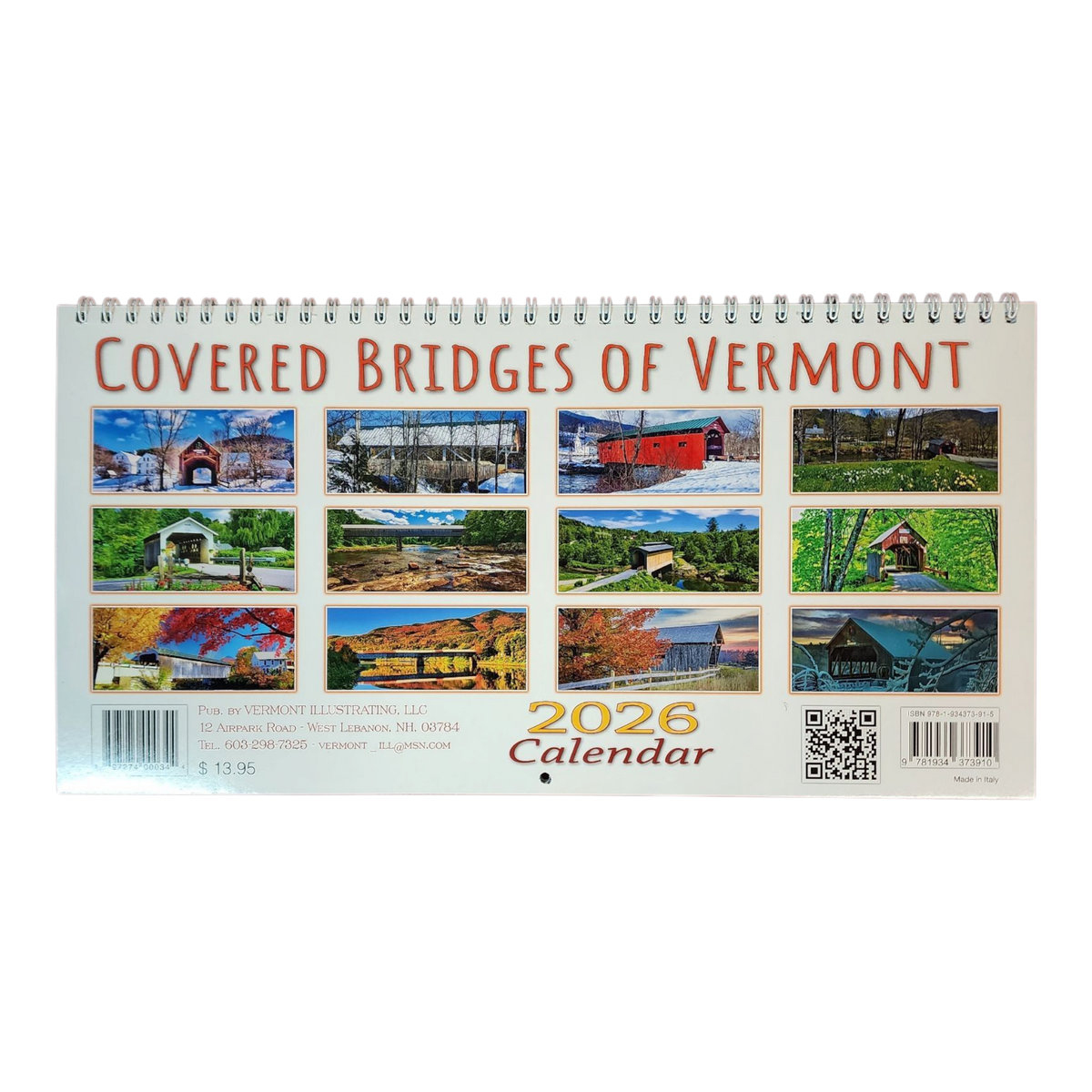 2026 Covered Bridges Panoramic Wall Calendar