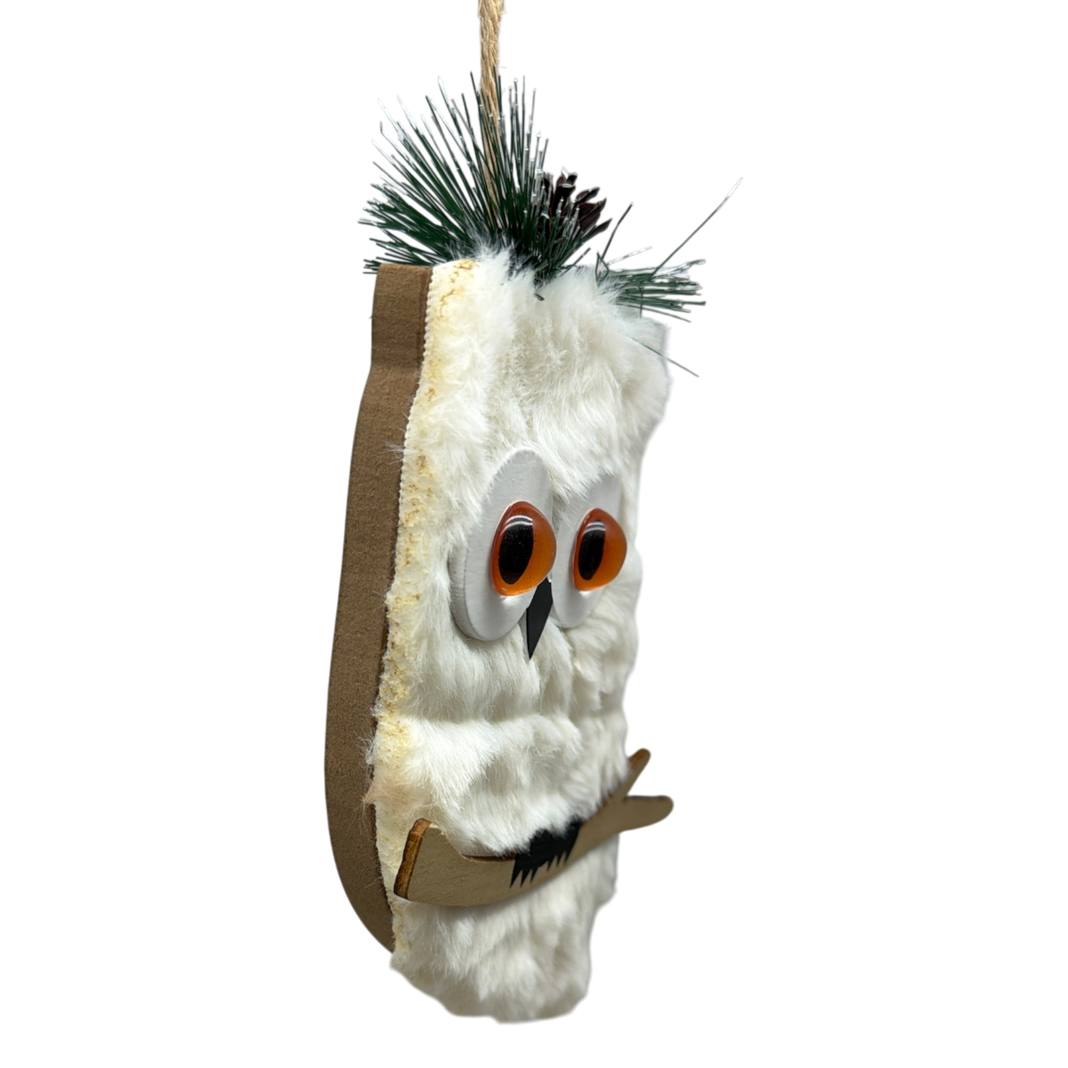 White Holiday Owl Ornament