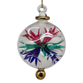 Floral Burst Globe Ornament - Clear with Multicolor Accents