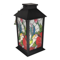 Solar Powered Stained Glass Style 11" Lantern -