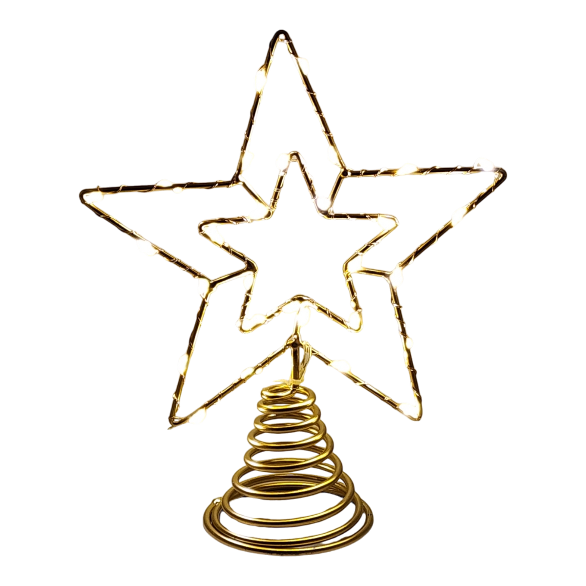 Gold Star Tree Topper with 30 Warm White Lights