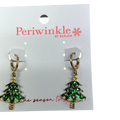 Christmas Tree with Crystals Earrings