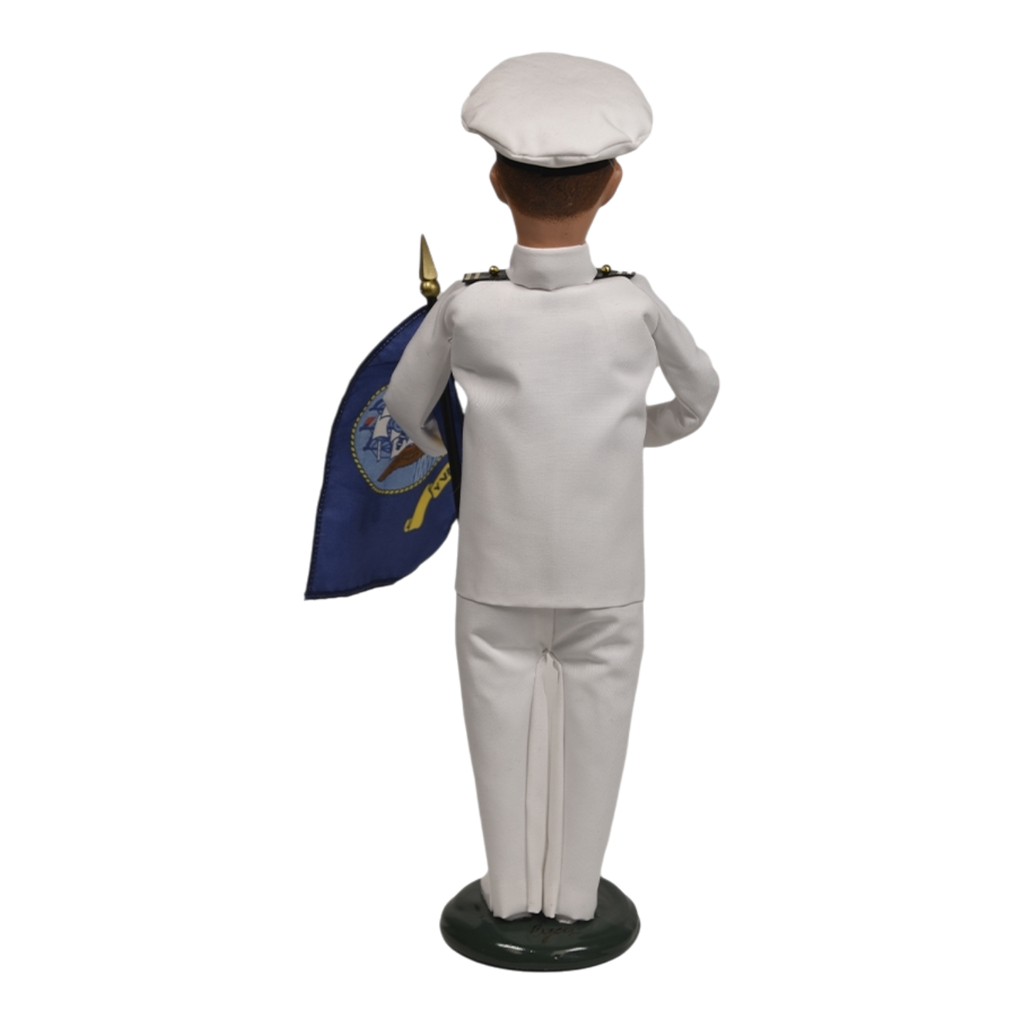 Navy Man with Flag