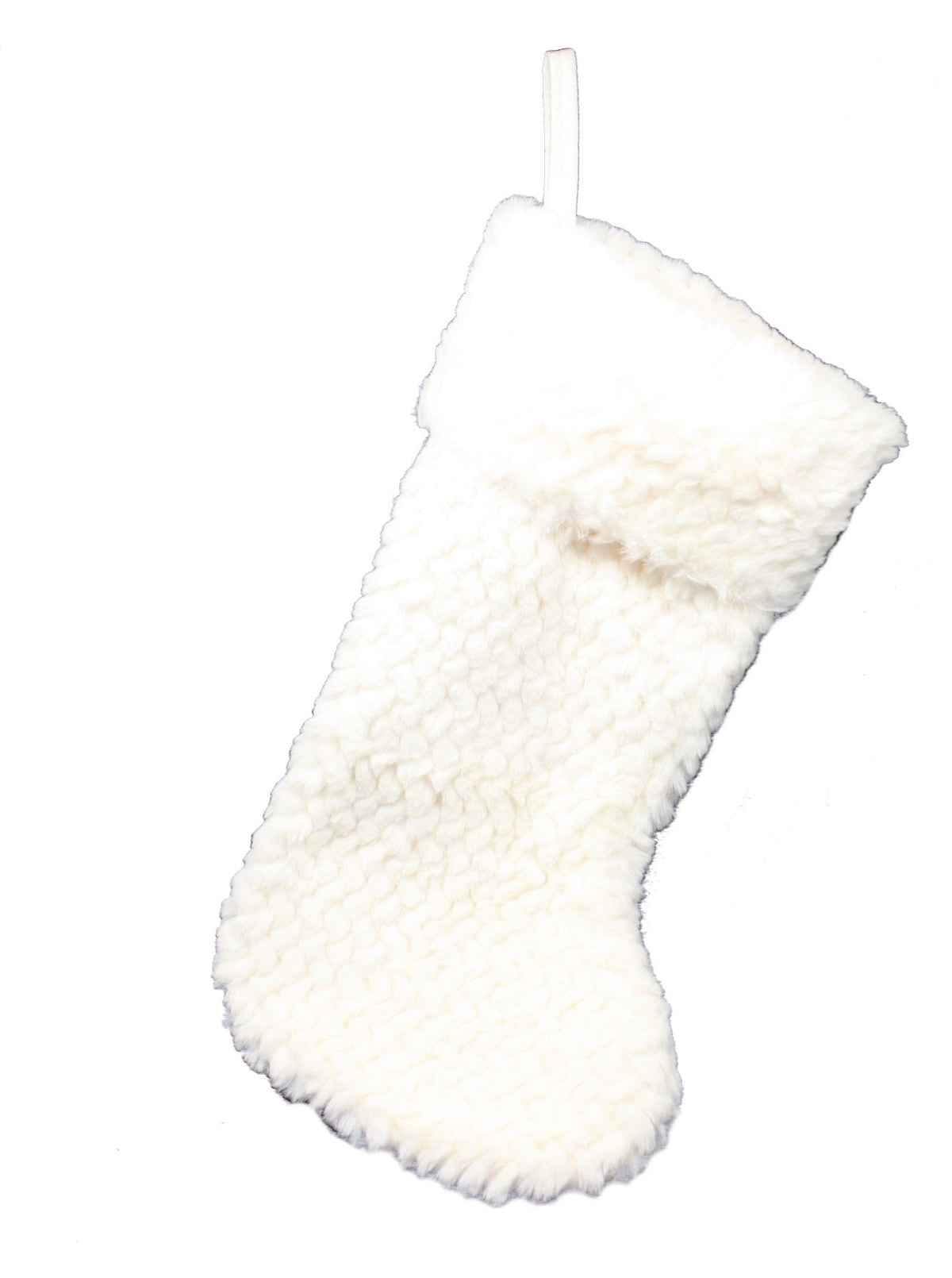 Super-Soft Acrylic Fur Stocking - 18 inch - White