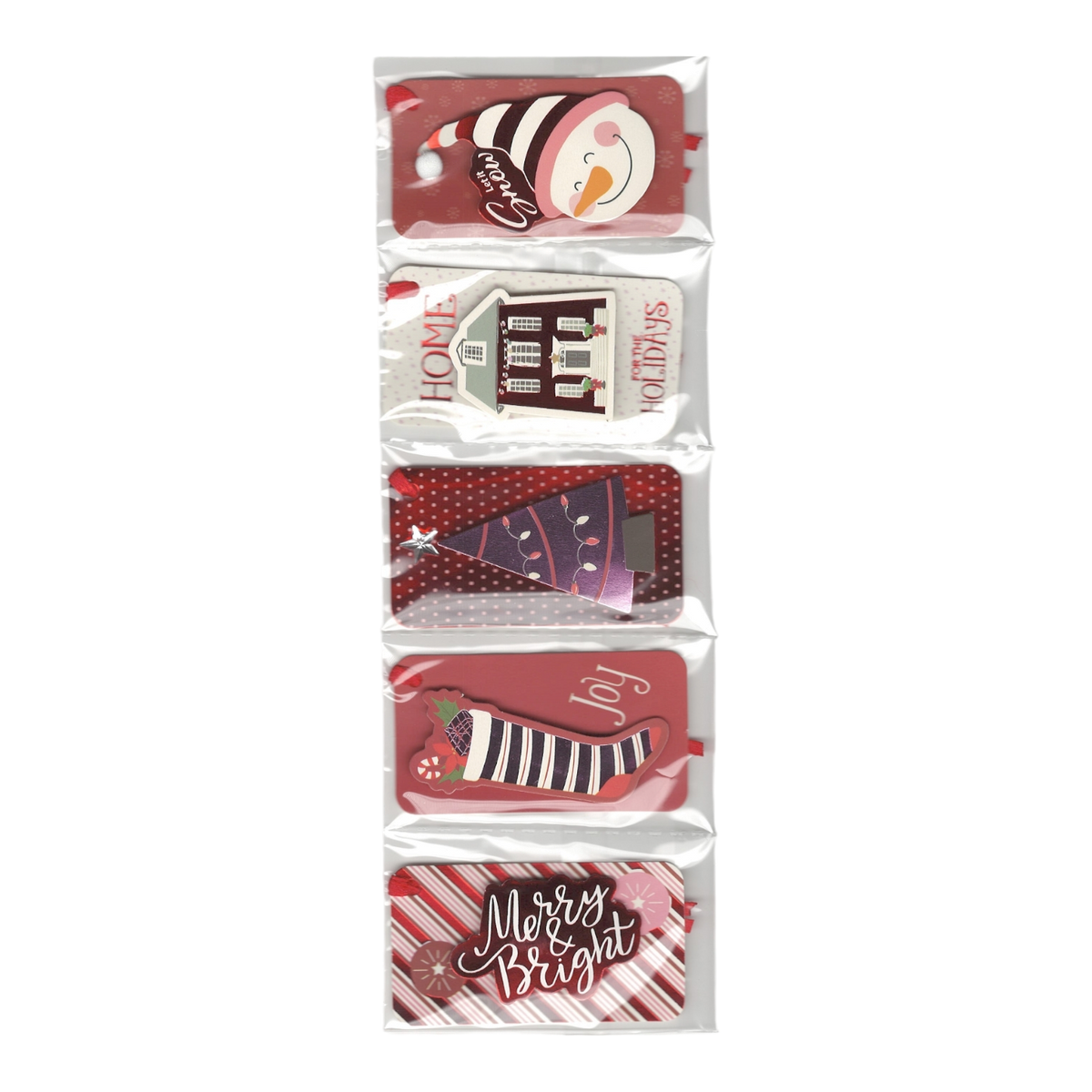Handmade Gift Tags 5 Count - Classic Reds