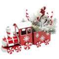 Metal Holiday Floral Train - 22 Inch