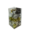 Holiday Ribbon And Bow Kit - Silver/Gold/White
