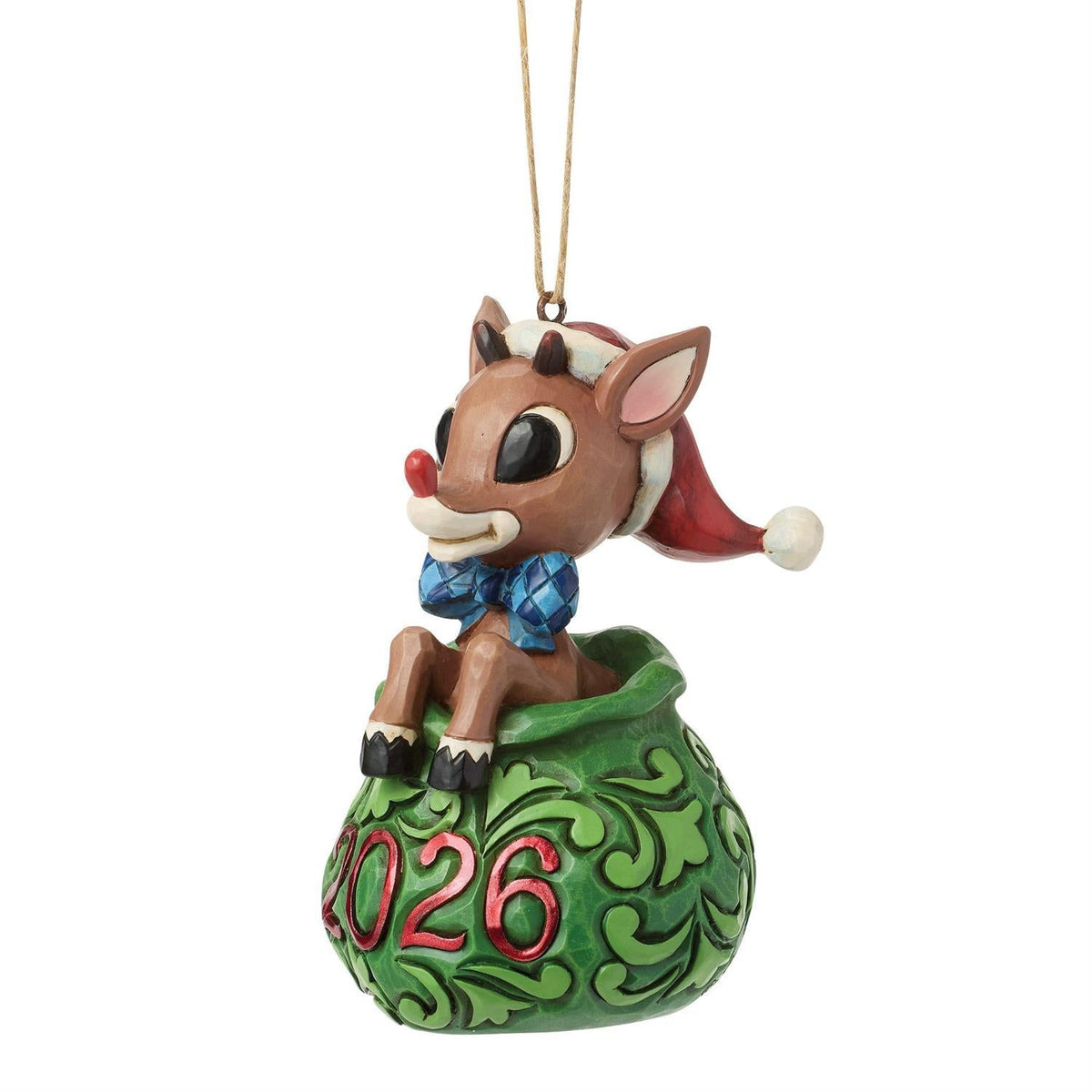 Dated 2026 Rudolph in Bag Ornament