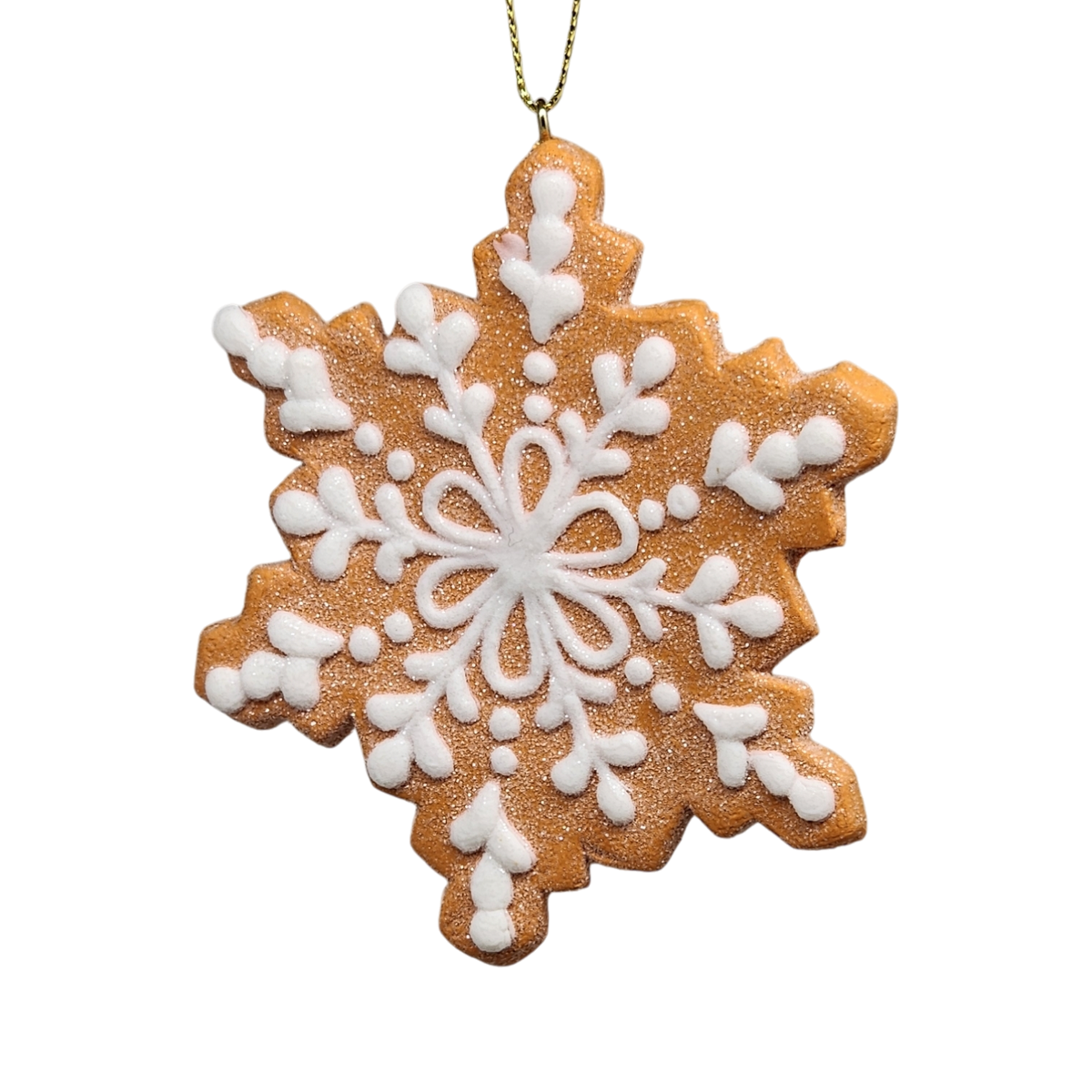 Gingerbread Snowflake Cookie Ornament -