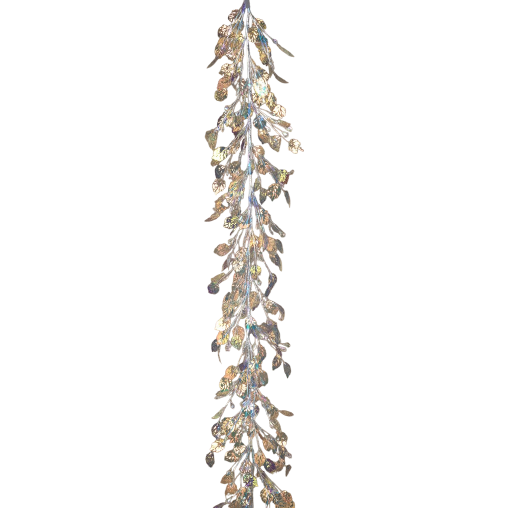 72-Inch (6-Foot) Holographic Holiday Garland with Jewels