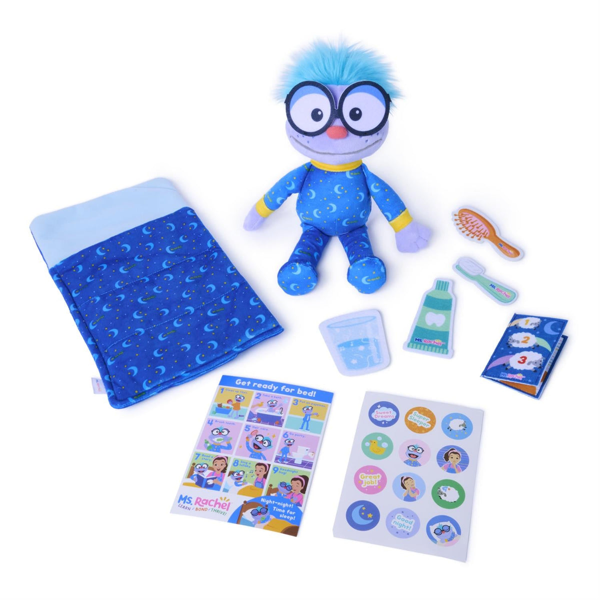 Ms. Rachel Goodnight Frankie Bedtime Plush Playset