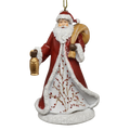 Berry Vine Santa with Lantern Ornament