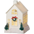 Lighted Swirl House with Trees & Wreath