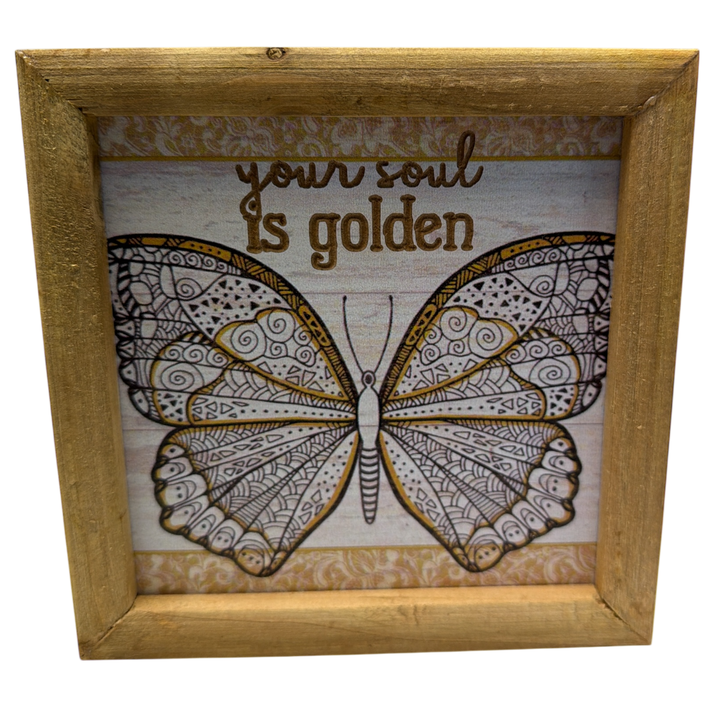 Your Soul Is Golden  - Butterfly Wall Plaque