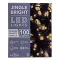 Jingle Bright 100 LED Light Set - Warm White Twinkle - Green Wire