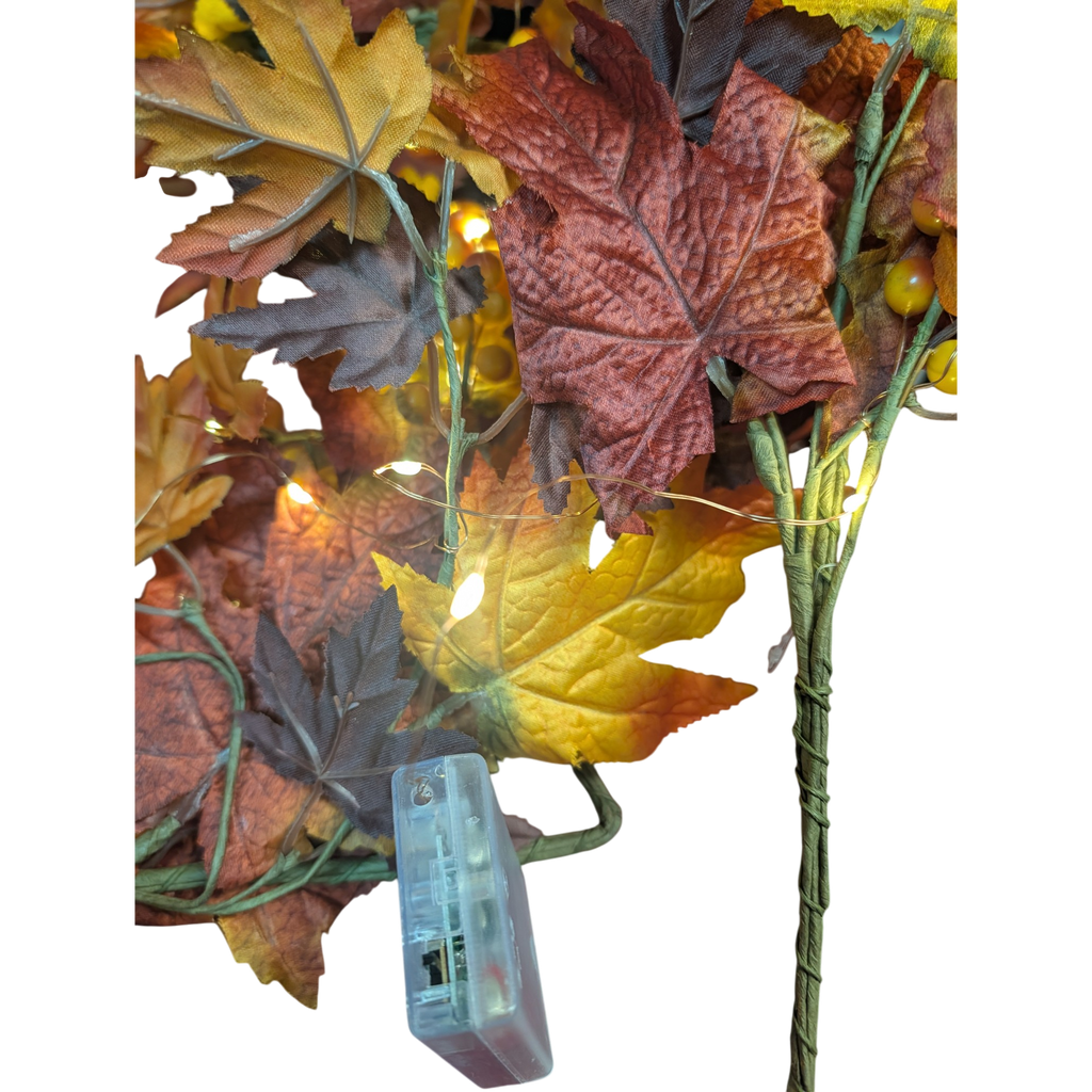 Lighted Harvest Leaf & Berry Garland - 72 Inches