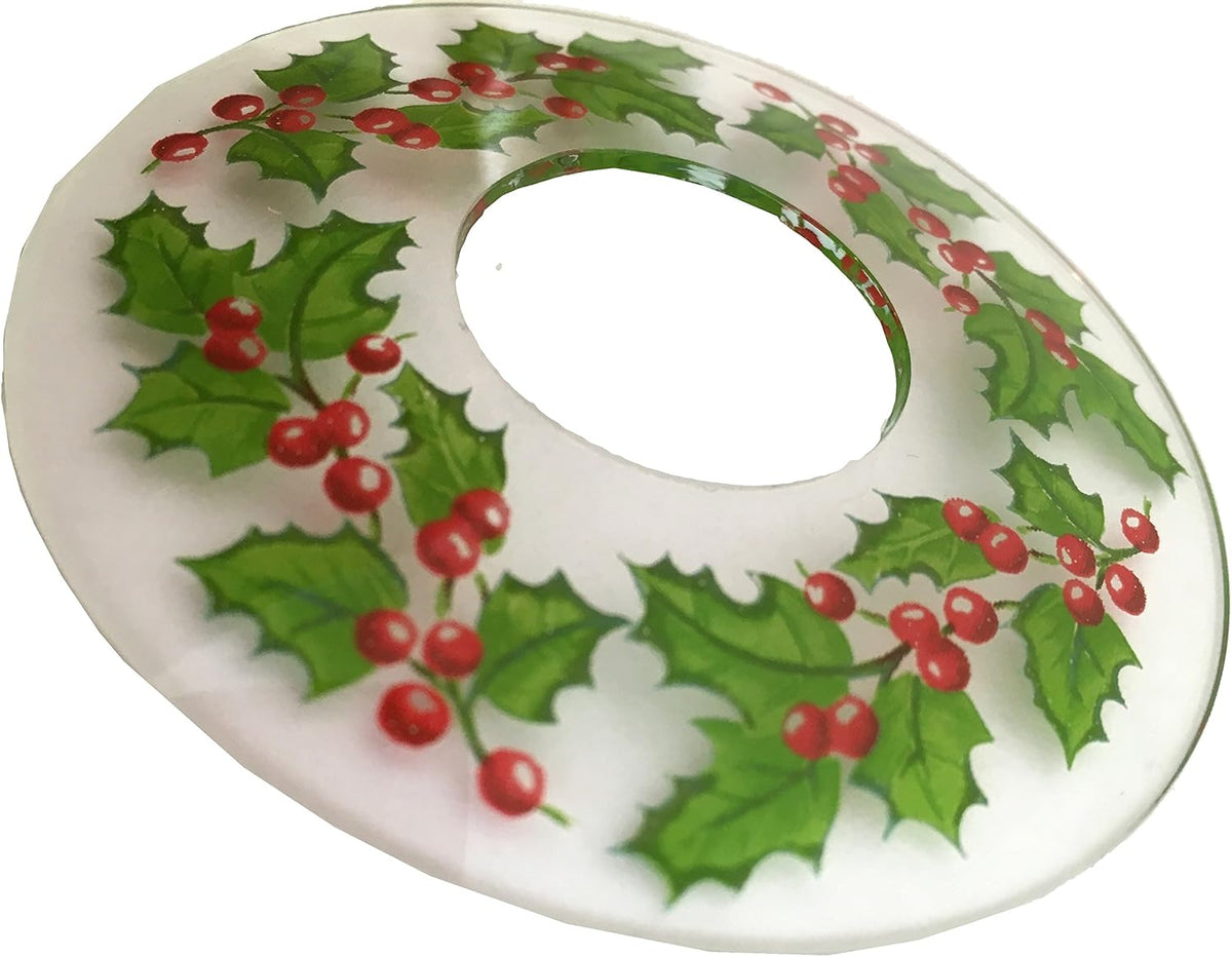 Single Glass Bobeche - Holly
