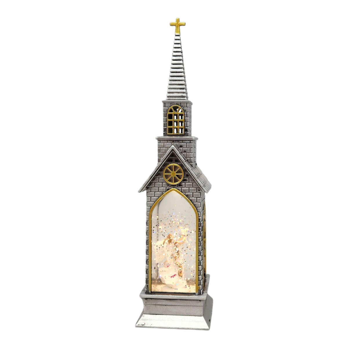 Lighted Church Waterglobe -  Angel