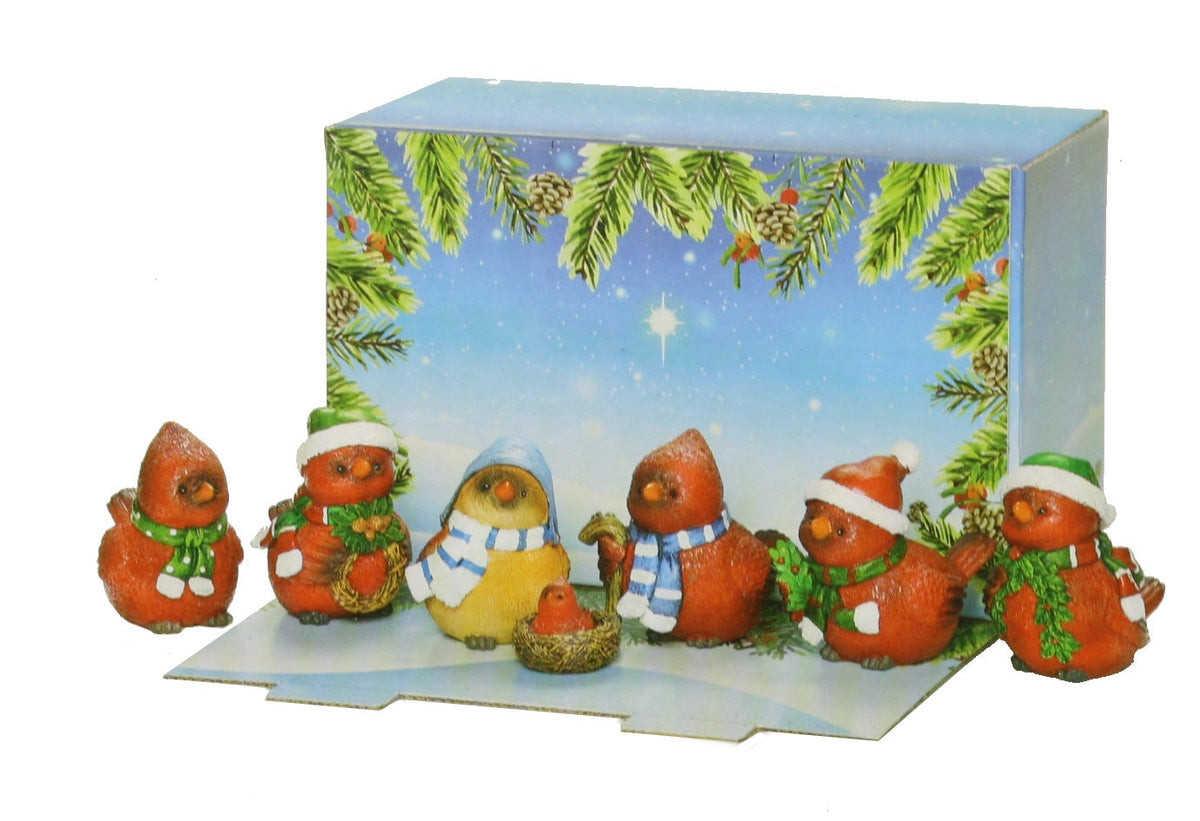 Cardinal Creche - 7 Piece Cardinal Nativity