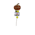 Trick Or Treat Black and Orange Pumpkin Garden Stake