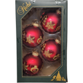 Krebs Value Glass Ornament 4 pack - Red Christmas Icon Band