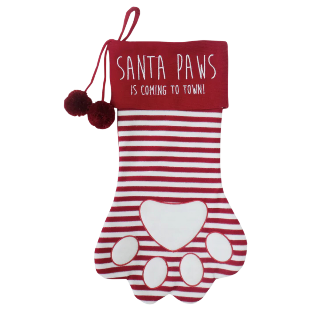 Cat's Paw Stocking - Embroidered -