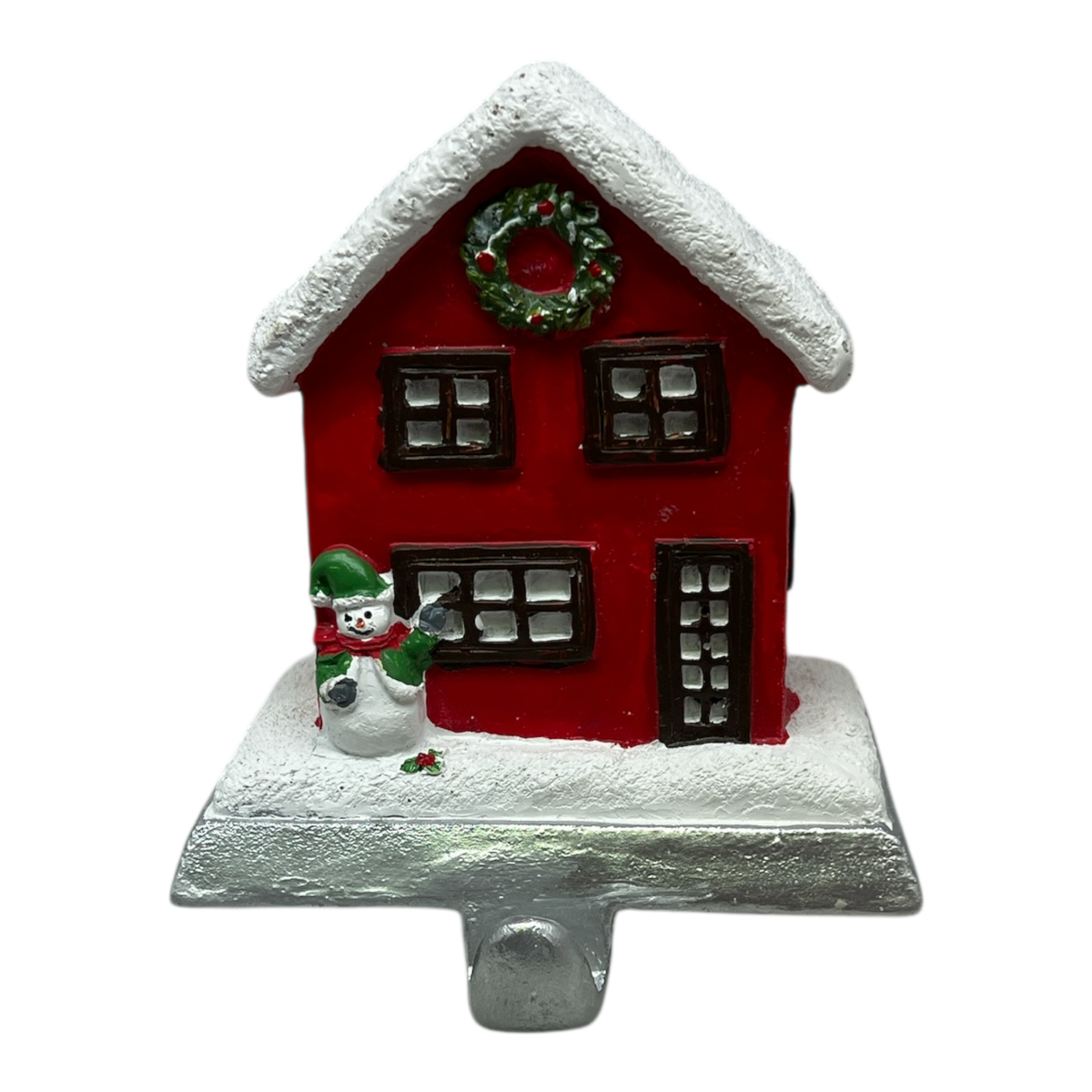 Snowman And  Holiday House Stocking Holder