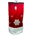 48" Christmas Red W/Wht Snowflake Tree Skirt